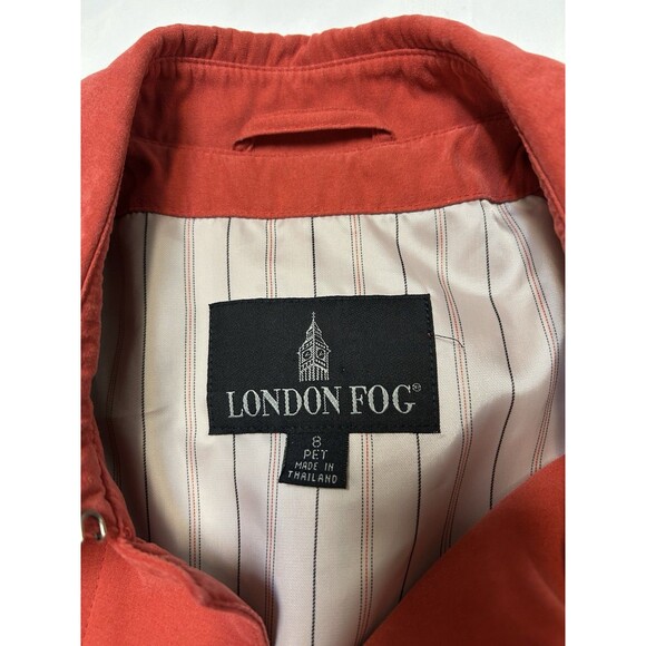 London Fog Women's Petite 8 Trench Coat Rain Jacket Hidden Buttons Belt Pockets - Picture 4 of 10